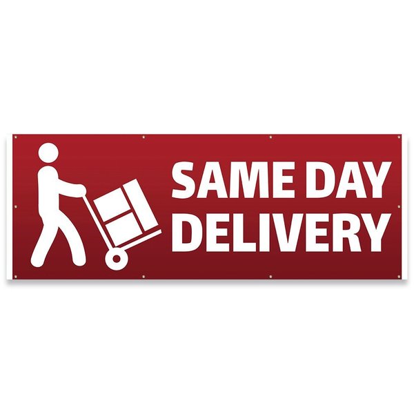 Signmission Same Day Delivery Banner Concession Stand Food Truck Single Sided B-96-30152